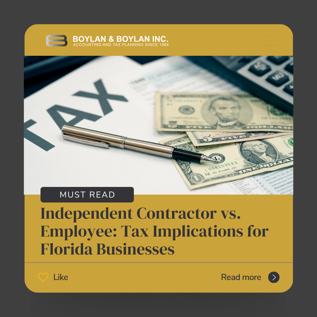 Independent Contractor vs. Employee: Tax Implications for Florida Businesses